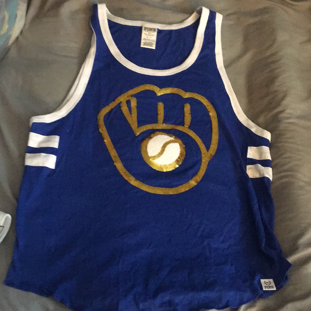 PINK brand Milwaukee Brewers tank top- Size Small
